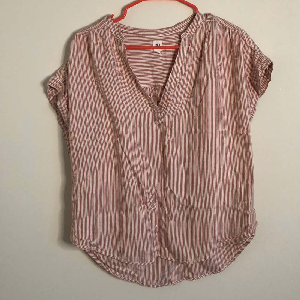 Red white striped top